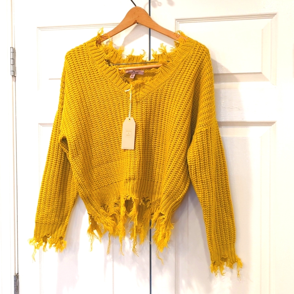 Crop vneck sweater